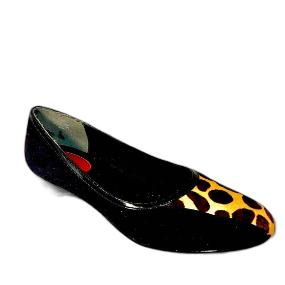 J Renee suede flats animal print insert patent leather accent size 6.5 - Picture 2 of 9